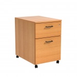 Rollcontainer, Höhe 62 cm, 43x62 cm (B/T), 2 Schubladen, abschließbar, 